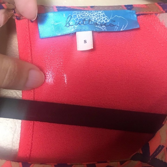 Francescas Buttons Shift‎ Mini Dress Womens Small Coral Short Cap Sleeves - Picture 3 of 9